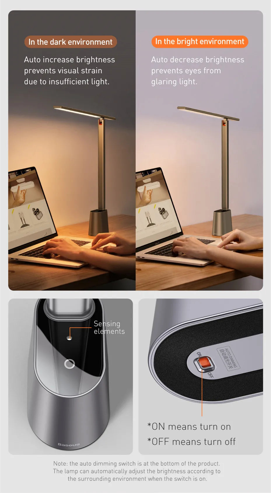 Baseus Smart Adaptive Brightness LED Desk Lamp