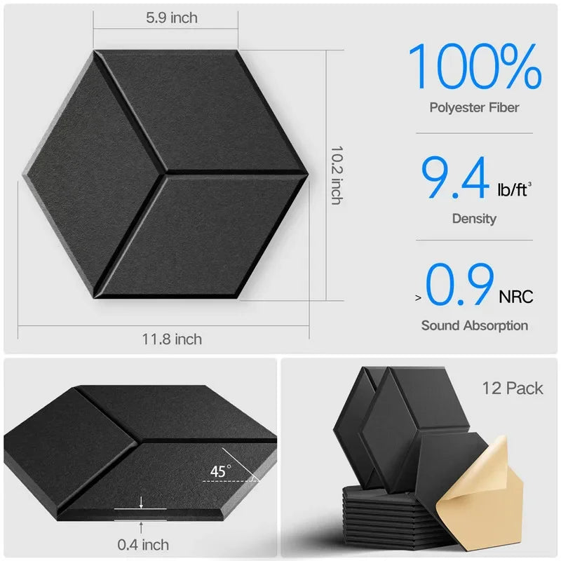 AuraSpace HexaAcoustic Panels (12-Pack)