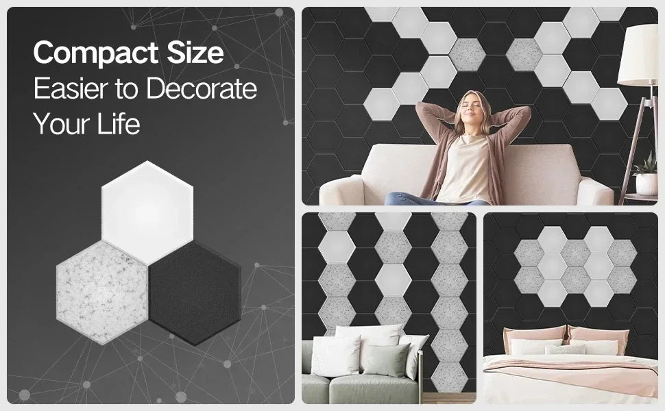 AuraSpace HexaAcoustic Panels (12-Pack)